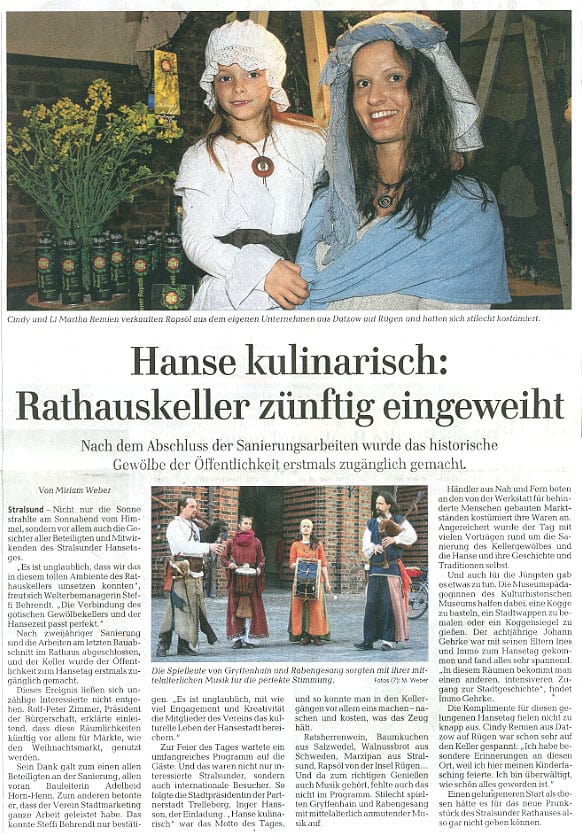 Hanse kulinarisch: Rathauskeller zünftig eingeweiht